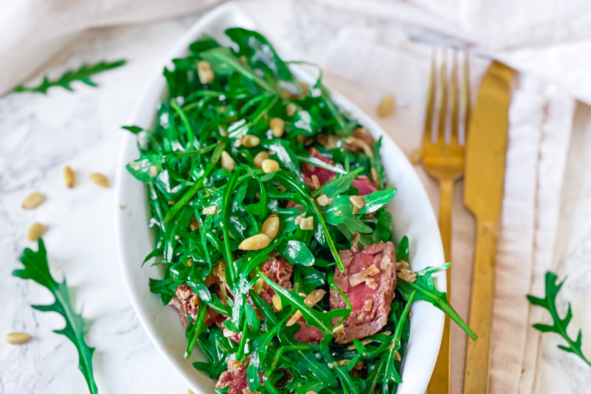 RUCOLA TRÜFFEL SALAT MIT RINDERFILET - Healthyliciously